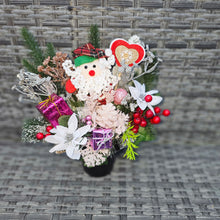 Load image into Gallery viewer, Childs Santa Memorial Grave Pot With Pink Decoration Winter Christmas Girls Grave Pot