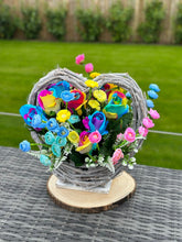 Load image into Gallery viewer, Rainbow Rose Bouquet in Heart Planter