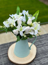 Load image into Gallery viewer, Luxury White Mixed Floral Display in Pastel Green Vase