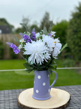 Load image into Gallery viewer, Lilac Ceramic Jug with Mixed Silk Flowers