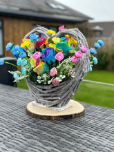 Load image into Gallery viewer, Rainbow Rose Bouquet in Heart Planter