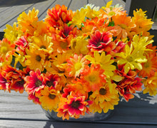 Load image into Gallery viewer, Large Silk Orange and Yellow Gerbera in Zinc Planter
