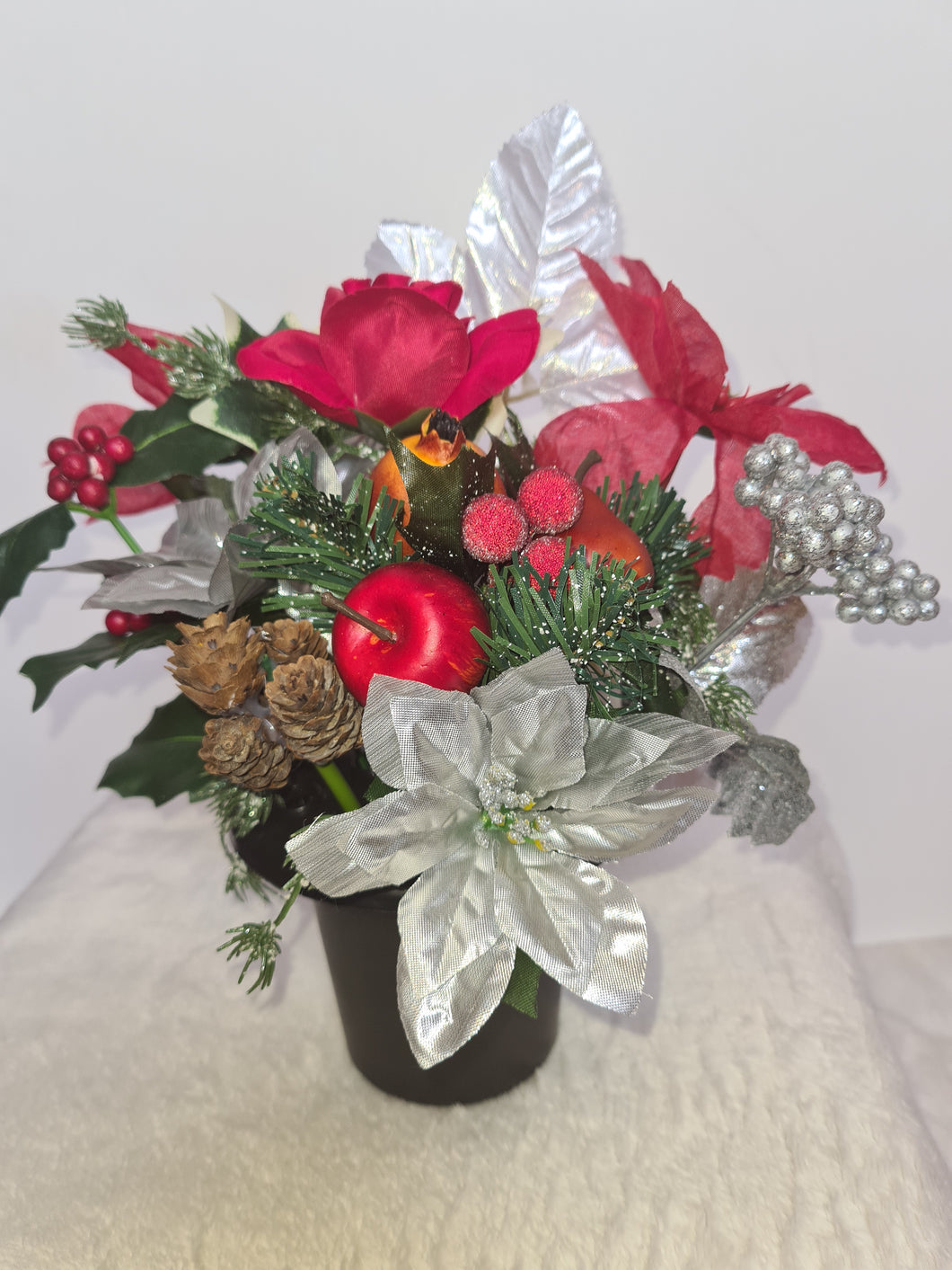 Chtistmas Poinsettia Memorial Gravepot