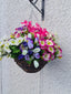 Faux Morning Glory Mixed Floral Hanging Basket