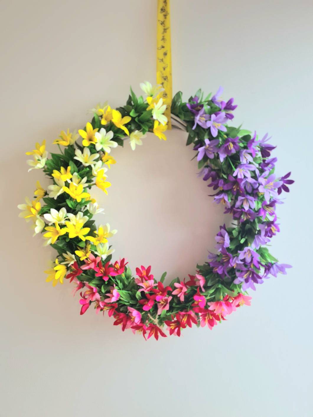 40cm Summer Doorhanger. Rainbow Wreath