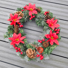 Load image into Gallery viewer, Christmas Poinsettia and Robin Memorial / Doorhanger Wreath
