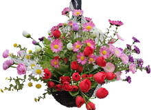 Load image into Gallery viewer, Artificial Mixed Floral Hanging Basket
