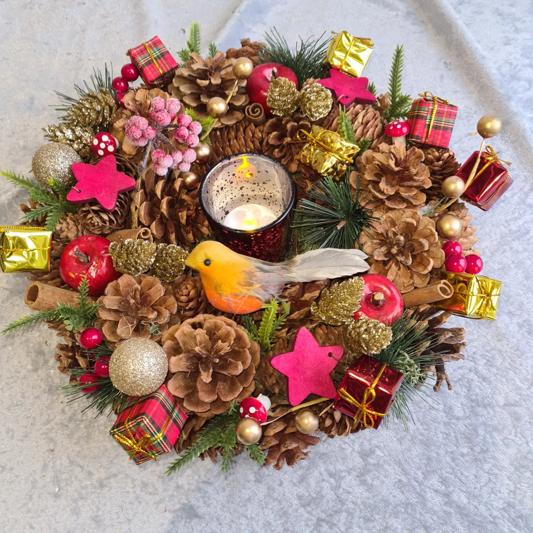 Christmas Memorial Wreath  With Candle