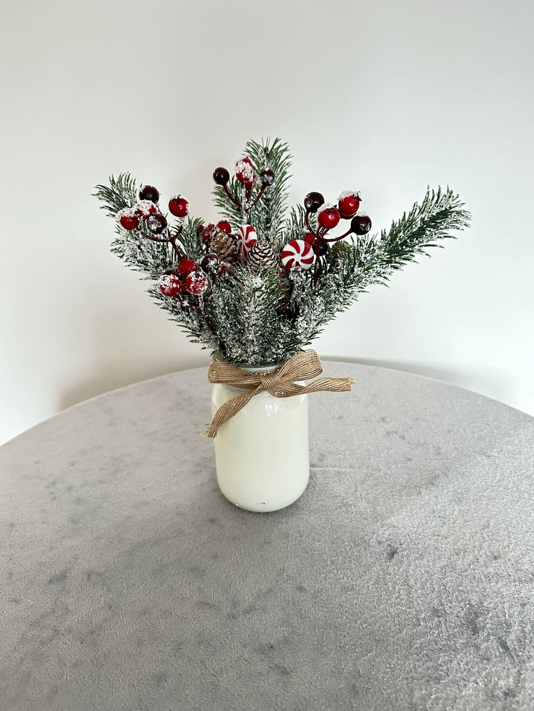 White Christmas Glass Jar Decoration