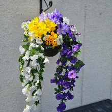 Load image into Gallery viewer, Handmade Artificial Morning Glory Trailing Hanging Basket

