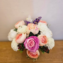 Load image into Gallery viewer, Pink and Cream Artificial Floral Memorial Grave Pot
