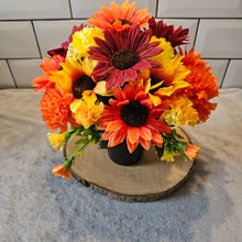 Load image into Gallery viewer, Handmade Autumn Sunflower Memorial Grave Pot
