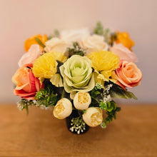 Load image into Gallery viewer, Mixed Rose and Carnation Faux Flower Grave Pot

