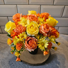 Load image into Gallery viewer, Autumn Rose and Carnation Memorial Grave Pot
