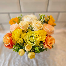 Load image into Gallery viewer, Mixed Rose and Carnation Faux Flower Grave Pot
