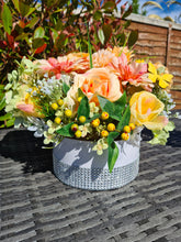 Load image into Gallery viewer, Luxury marble and diamante peach and orange faux flower
