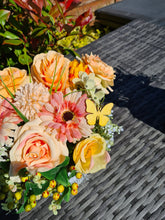 Load image into Gallery viewer, Luxury marble and diamante peach and orange faux flower
