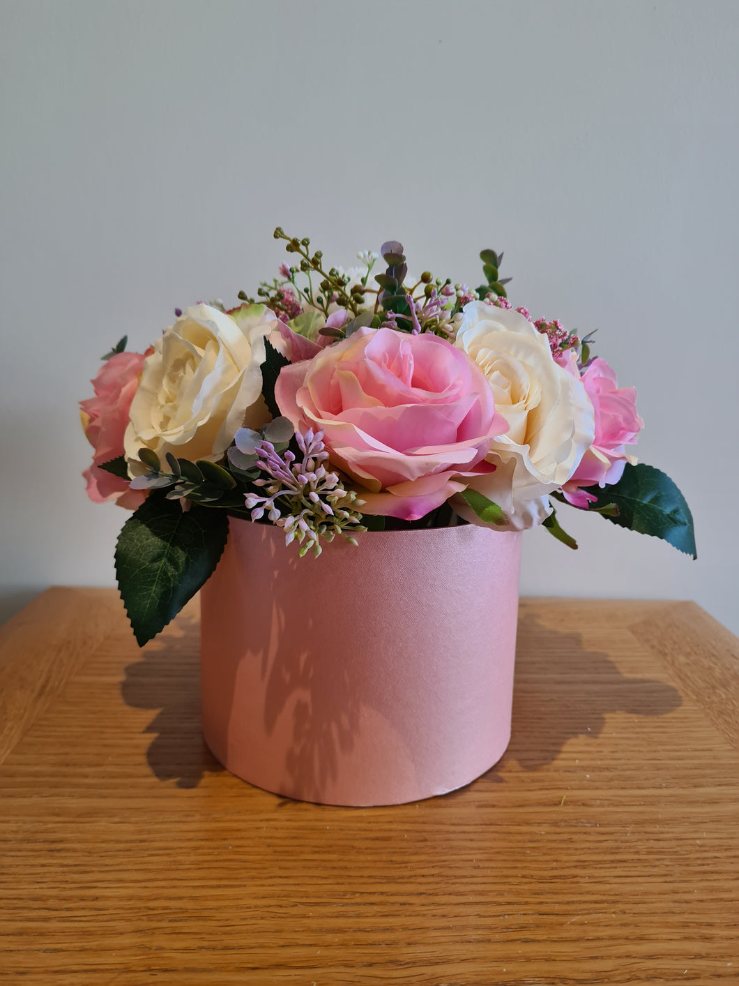 Luxury Pink Roses and Hydrangea Hatbox