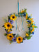 Sunflower and Cornflower 40cm Wreath, suitable Indoor or Outdoor Use