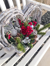 Load image into Gallery viewer, Christmas Heart Planter with Floral and Foliage Display
