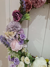 Load image into Gallery viewer, Pastel Artificial Spring Floral Wreath wall Hanger Ferry Creations 

